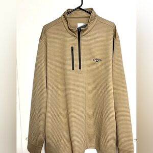 Callaway Mens Textured 1/4 Zip Golf Pullover - Latte Opti Dry Sz XL